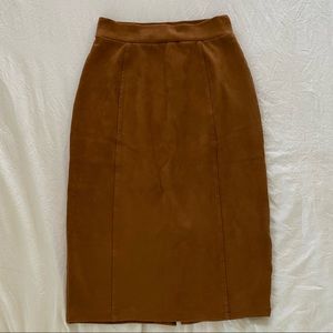 FAUX SUEDE PENCIL SKIRT